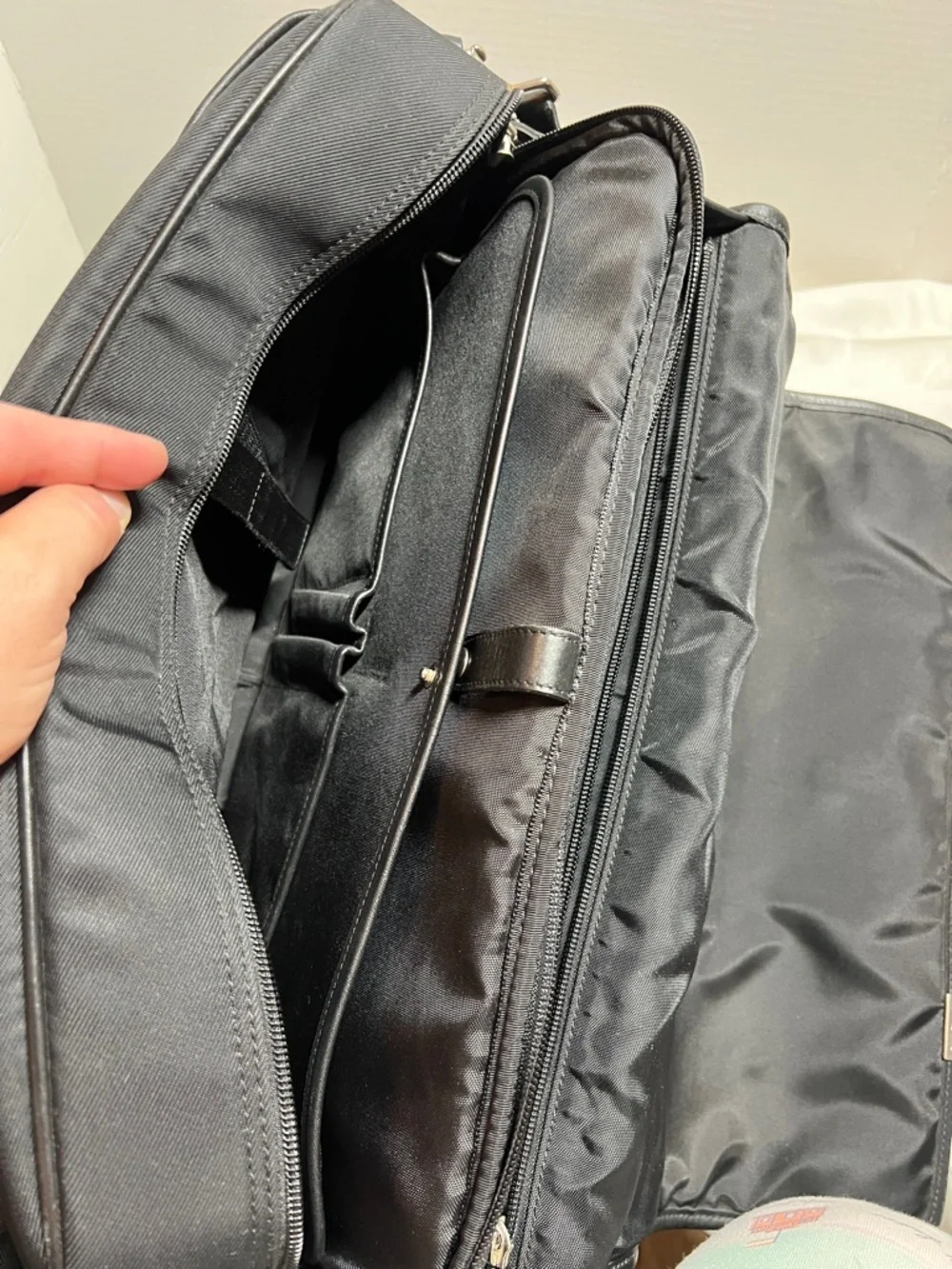 Coach Black Leather & Nylon Briefcase/Laptop bag 5113 with Silver Hardware